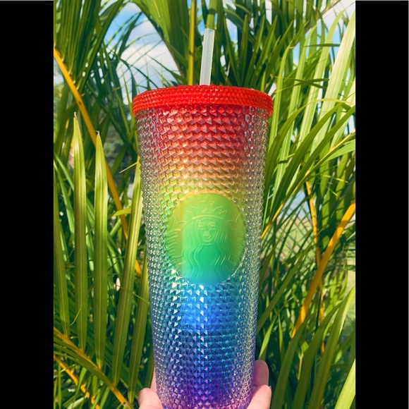Starbucks China Pride Rainbow Diamond Studded Tumbler Cold Cup 24oz New Overseas - Picture 1 of 15